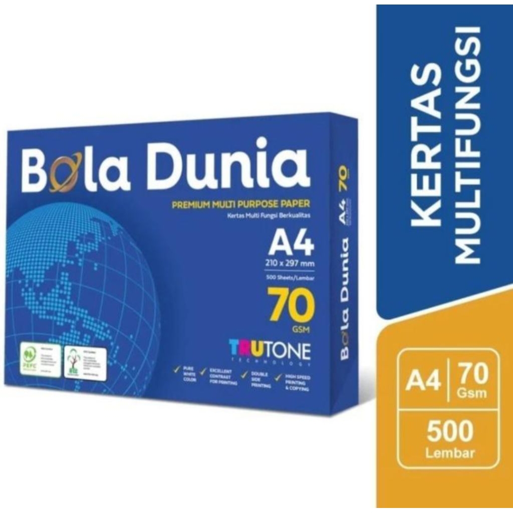 

kertas hvs A4 70 gram bola dunia