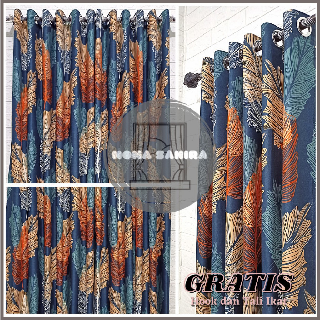 (Sahira Decor) Gorden 12 Ring Minimalis Jendela Pintu Hordeng Besi Batang Rollet dijual Terpisah