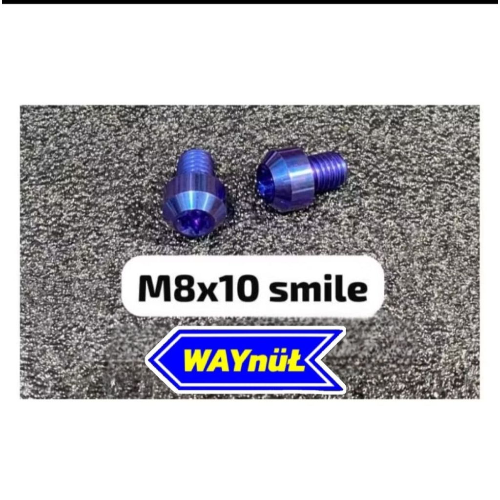 Baut M8x10 Smallhead Drat 12 panjag 1cm titanium