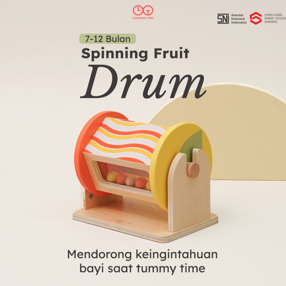 KODE P94X Learning Time Spinning Fruit DrumMainan Tummy Time BayiMainan Bayi TengkurapMainan bayi 7 