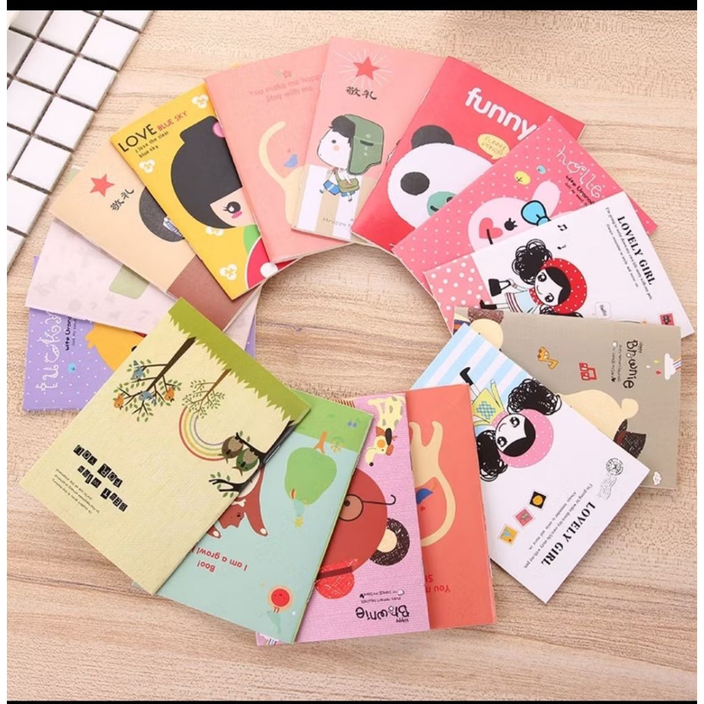 

Buku tulis mini motif kartun lucu 11cmx8cm Note book mini cartoon cute mini karakter