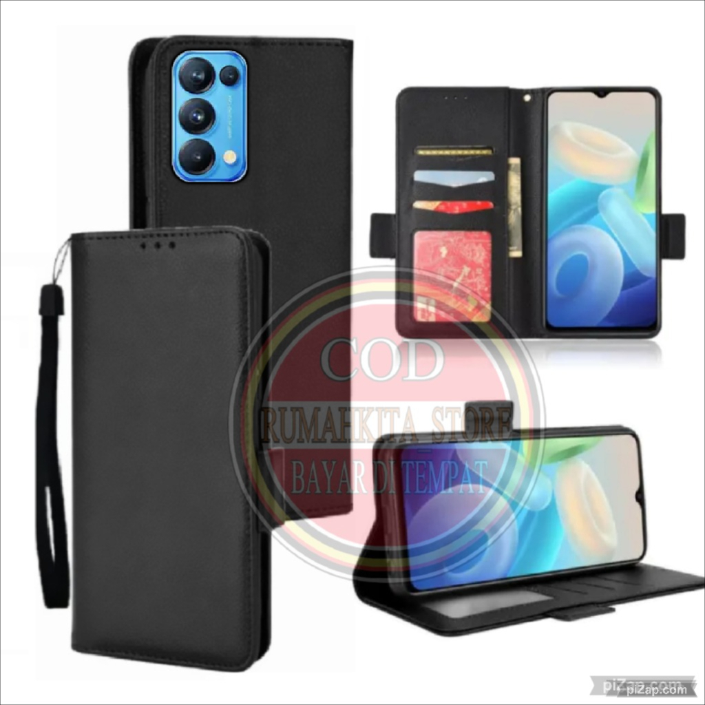 CASE HP OPPO RENO 5- CASING DOMPET-FLIP COVER LEATHER-SARUNG HP