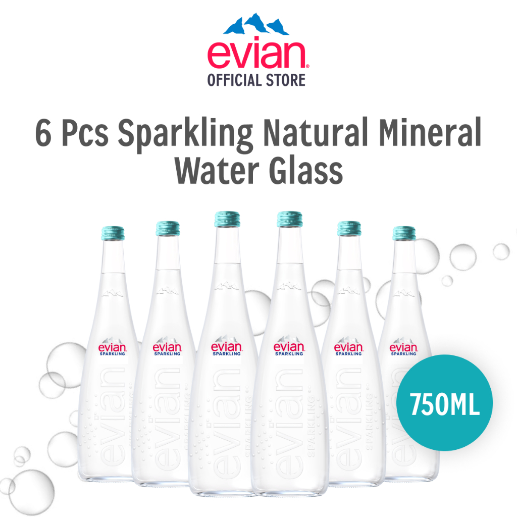 

Evian Sparkling Mineral Water Glass 750 ml x6