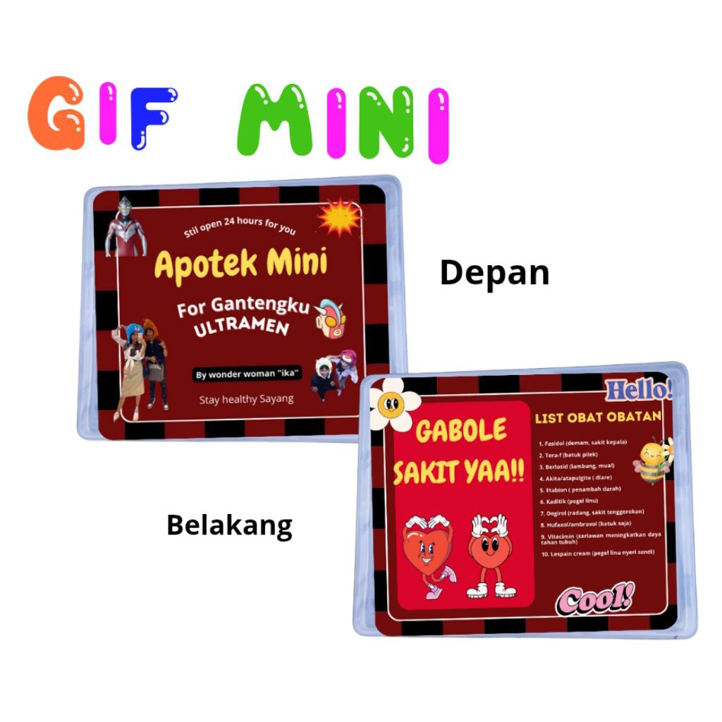 

STICKER desain Apotek Mini Sticker nya aja Depan Sama Belakang Kado Untuk Pacar Bisa Riques