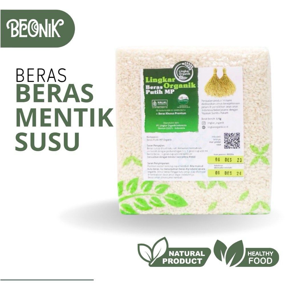 

Lingkar Organik Beras Mentik Susu & Beras Pandan Wangi 1 KG