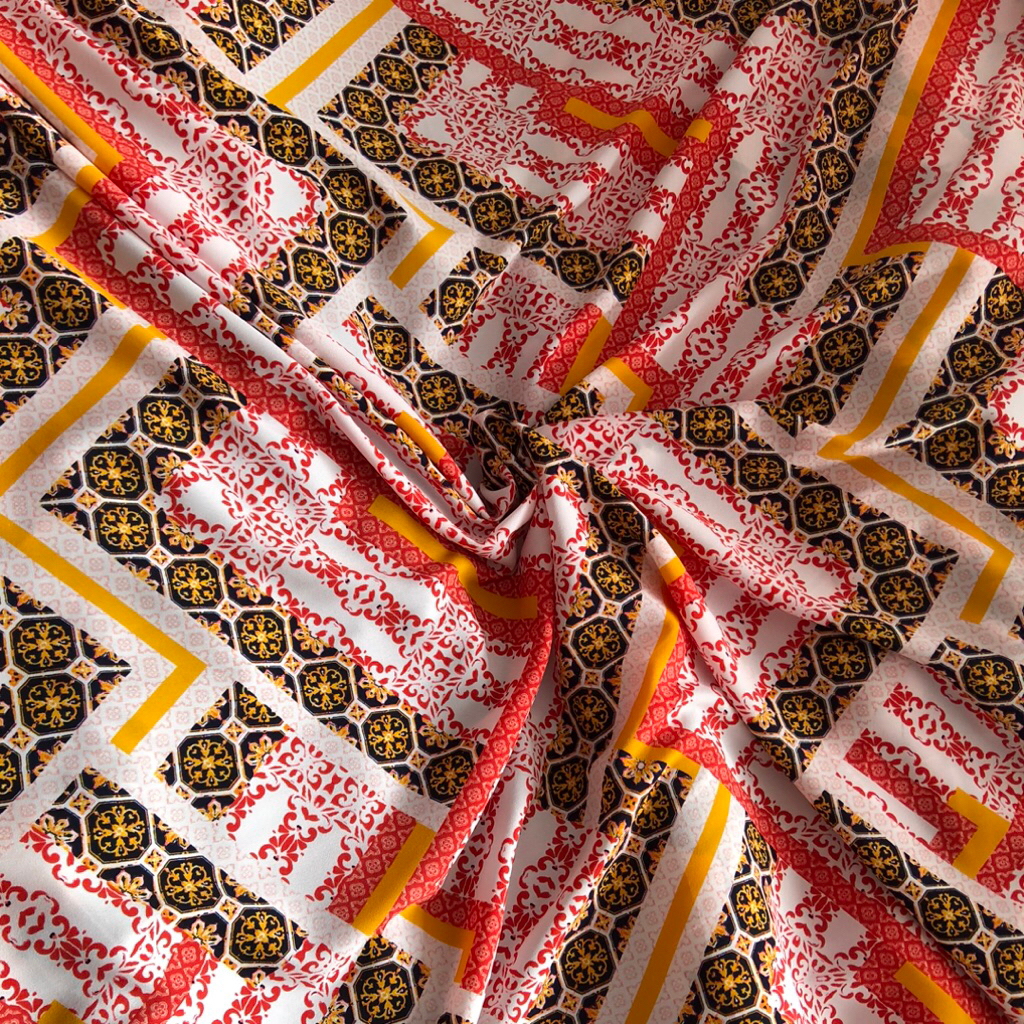 kain wolly crepe motif bunga - kain wolly crepe motif premium apt