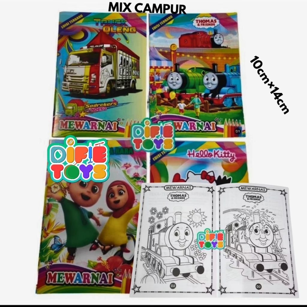 20 buku mewarnai edukatif anak TK tanggung grosir