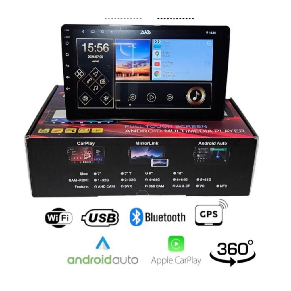 Head Unit Android Android 9 inch RAM 4GB + ROM 64GB DHD-7001