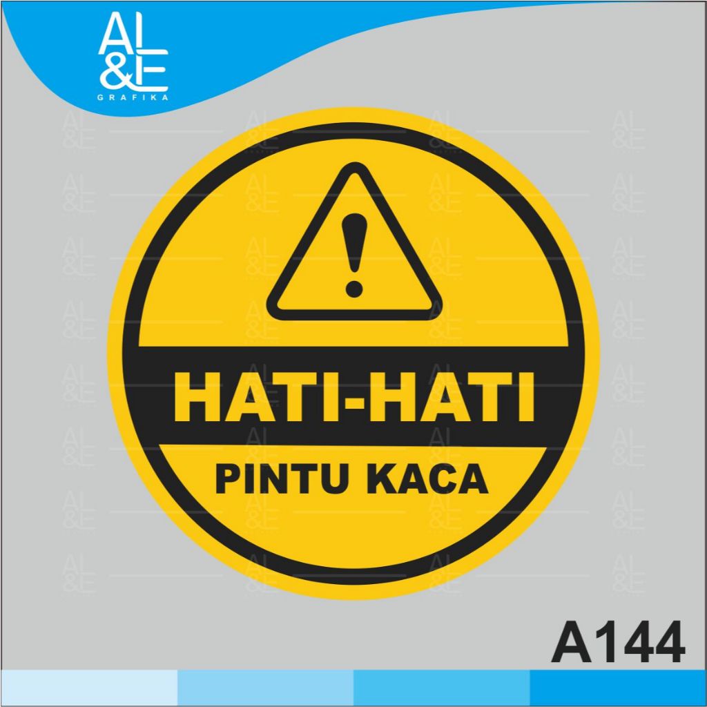 

A144 - Acrylic Sign, Stiker Akrilik Hati-Hati Pintu Kaca, Tahan Air, Premium dan Murah
