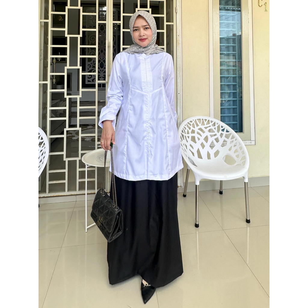 Set Rok Hitam Putih Stelan Rok Baju Kerja/Dinas ASN Hitam Putih Bahan Toyobo Fodu Original