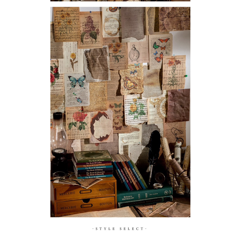 

Kertas Vintage Aesthetic untuk Scrapbook & Journaling | Kertas Sobek Retro Per 5 Lembar (Random)