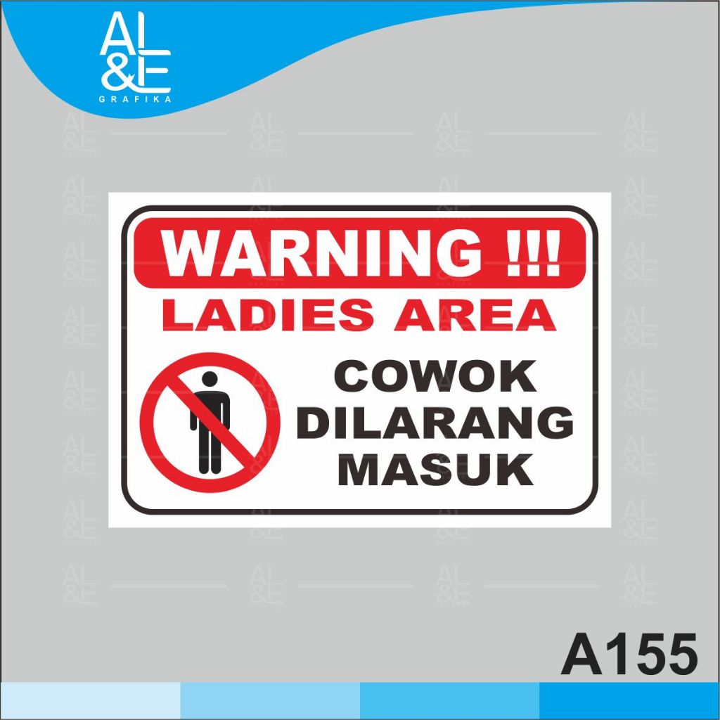 

A155 - Acrylic Sign, Stiker Akrilik Ladies Area, Cowok/Laki-Laki Dilarang Masuk, Tahan Air, Premium dan Murah