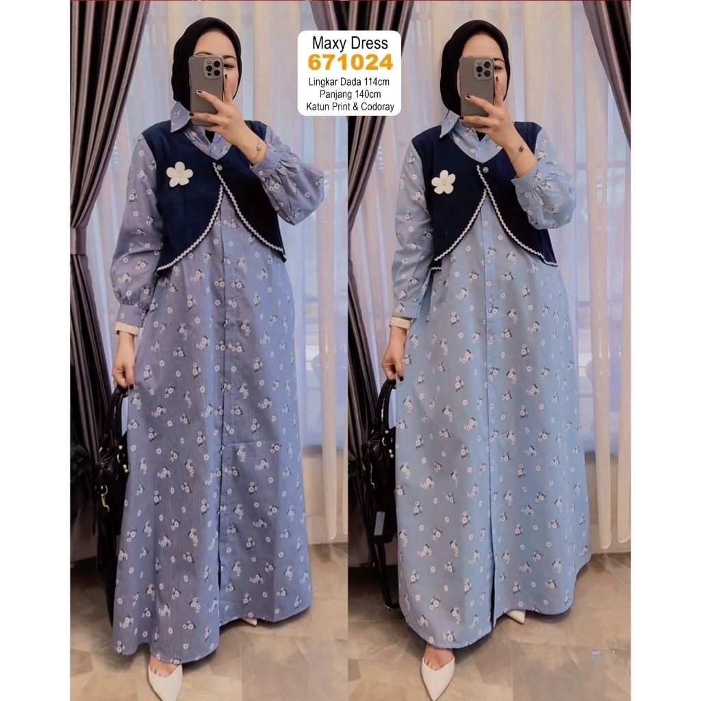 ( READY Stock ) ❤️ Gamis Vest // Gamis Rompi Maxy Dress ❤️By.Extu Heritage // Vest dijahit Menyatu d