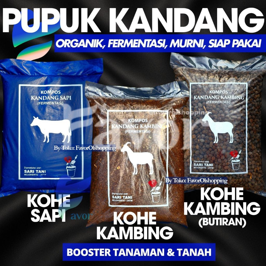 Pupuk Kohe KAMBING MURNI FERMENTASI 2KG SUPER ASLI & Tidak BerBau