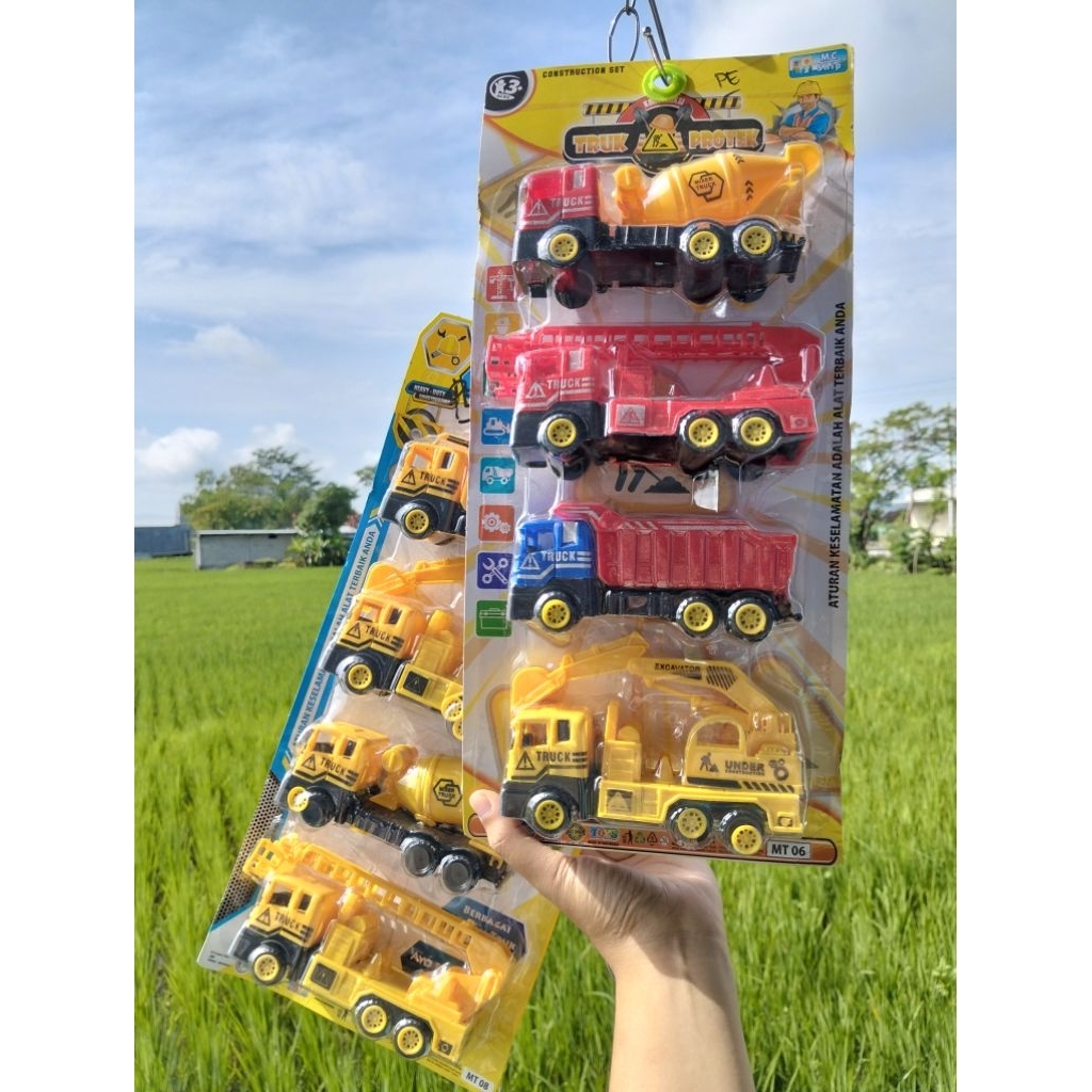 Mainan Truk Proyek Set/Mainan Set Truk Konstruksi/Ekskavator/Molen