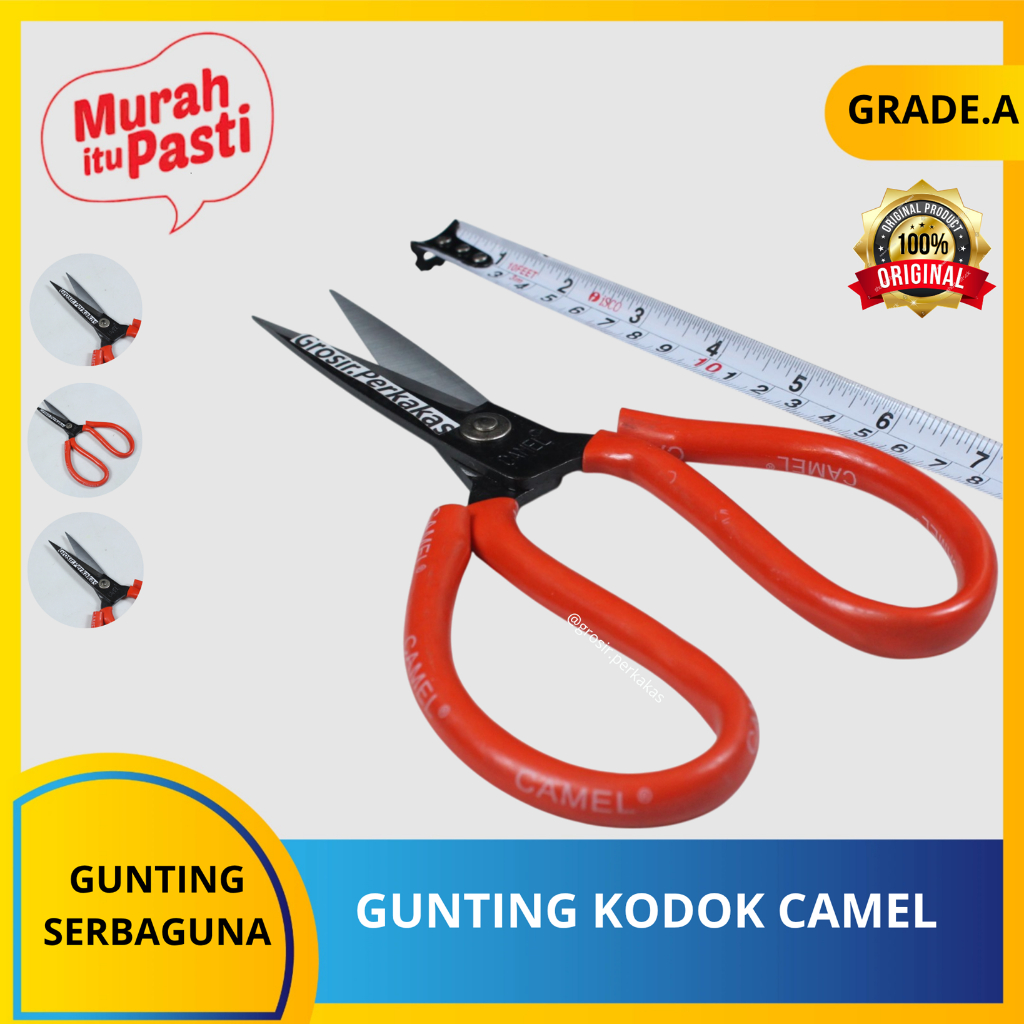 

GUNTING KODOK CAMEL - Gunting Kulit/Kain/Seng/SERBAGUNA. [A][#GUNTING]