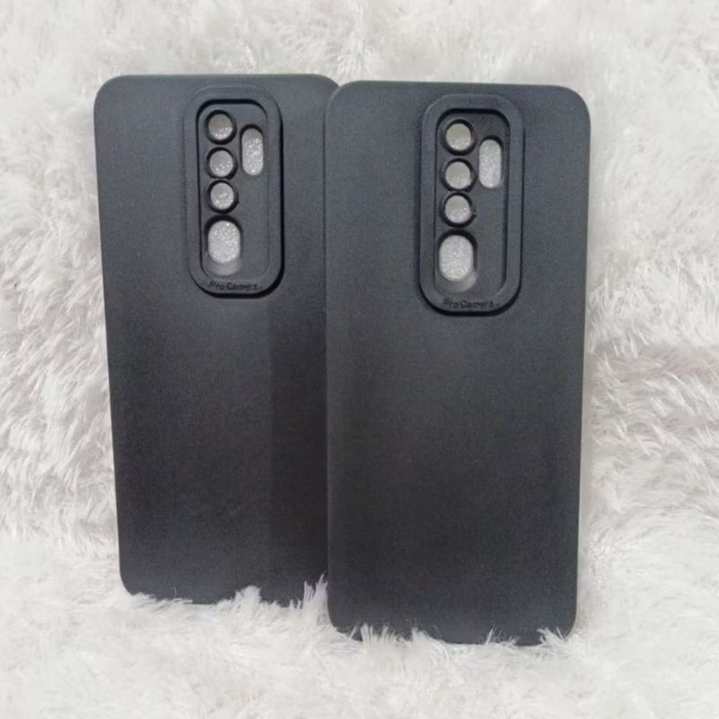 SoftCase Makaron Full Black Oppo A5 2020/A9 2020 Silikon Pro Camera Pelindung Belakang Hp
