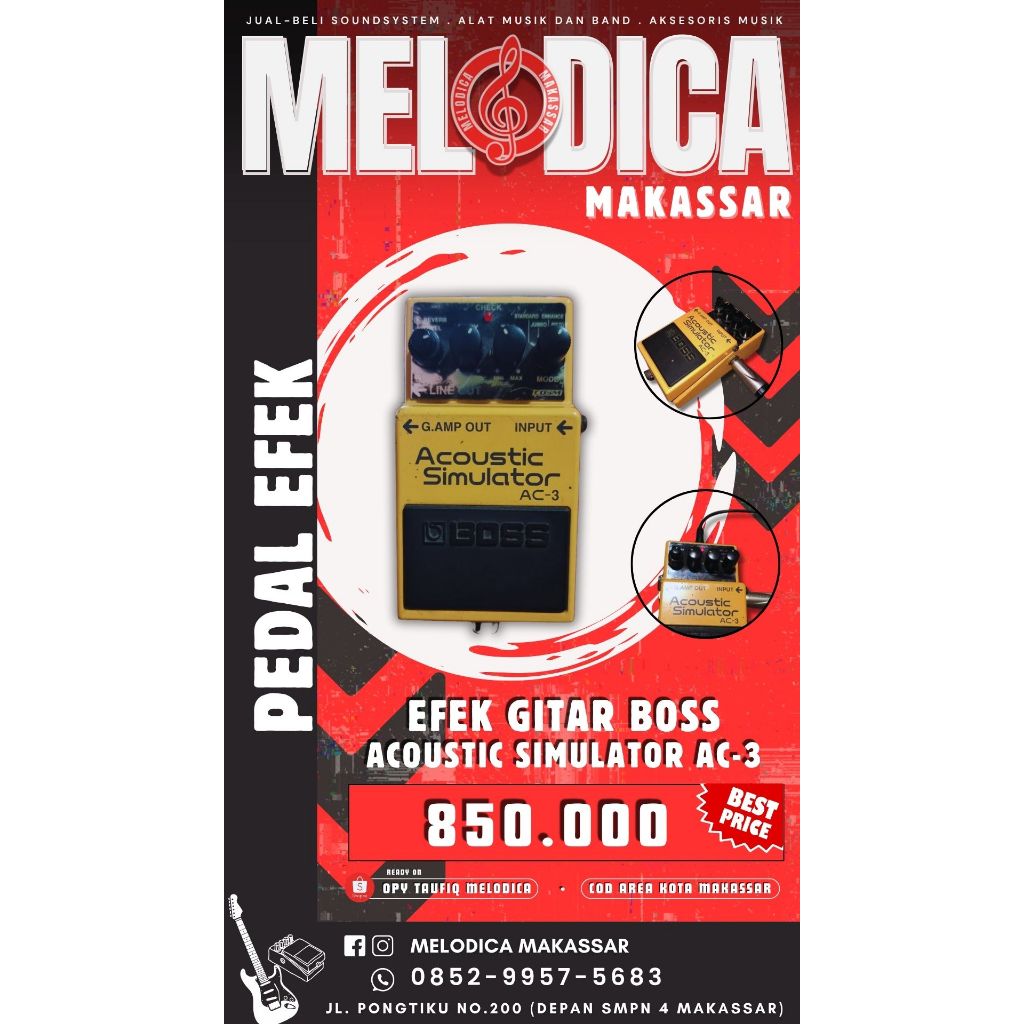 Efek Gitar Boss AC-3 Acoustic Simulator - Efek Pedal Gitar Boss Original