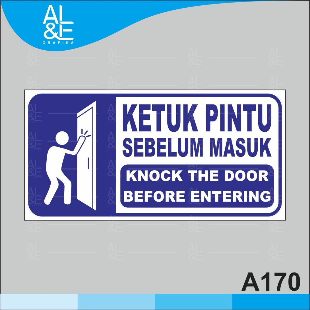 

A170 - Acrylic Sign, Stiker Akrilik Ketuk Pintu Sebelum Masuk, Tahan Air, Premium dan Murah