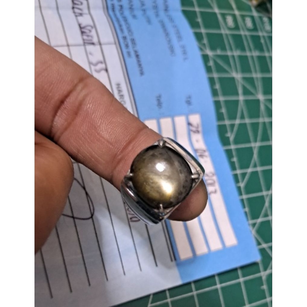 Cincin batu black safir