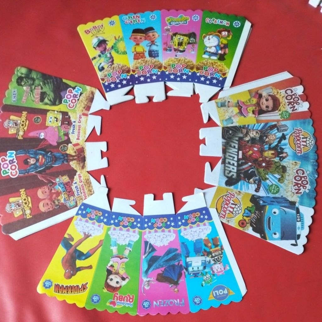 

Kotak Popcorn / Bungkus Popcorn / Kertas Popcorn / Wadah Popcron Ukuran 12 x 6 cm