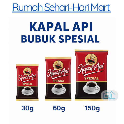 

Kopi Kapal Api Spesial Bubuk 30g 60g 150g – Kopi Hitam Strong dan Wangi, Cocok untuk Harian
