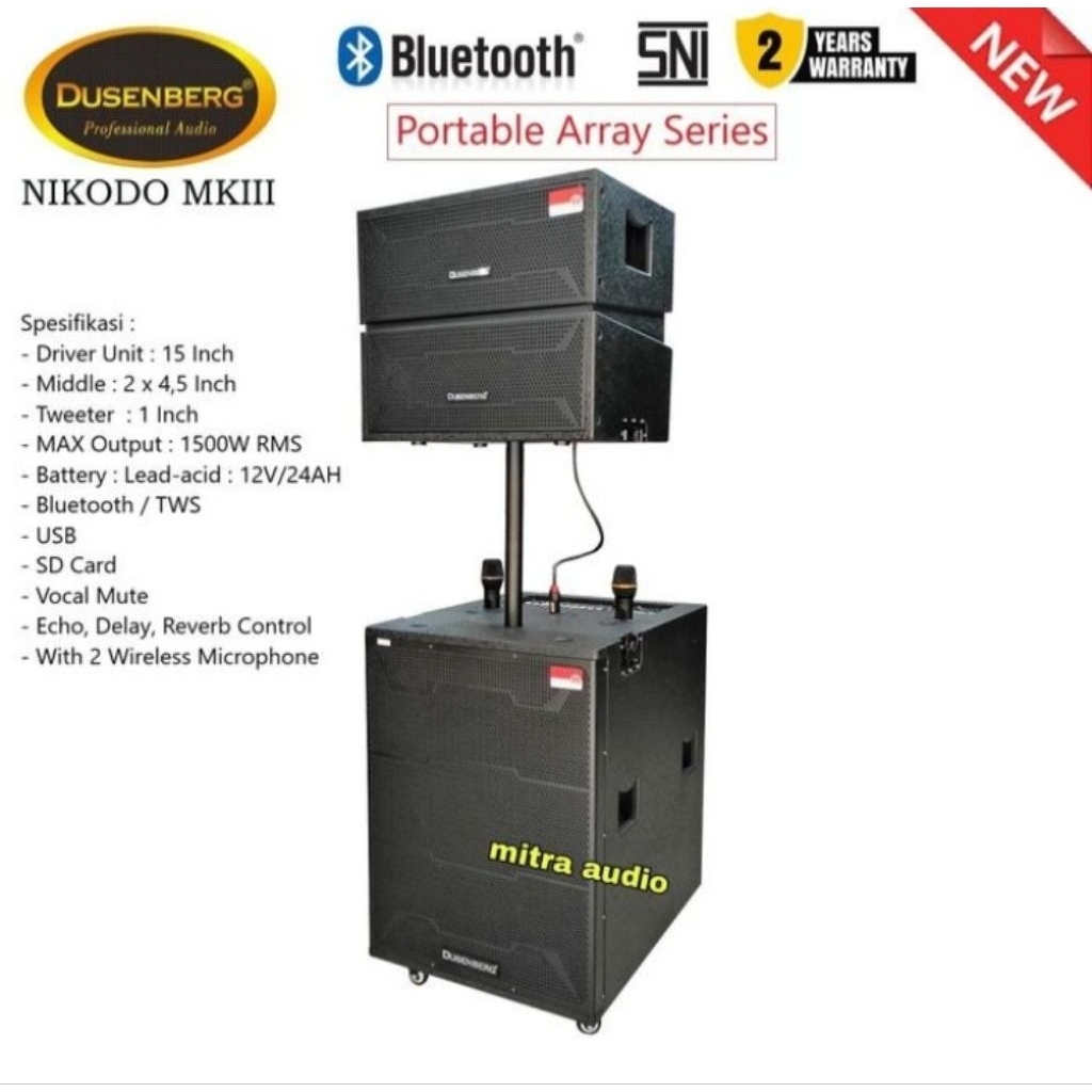 Speaker portable line array 15 inch dusenberg nikodo mkIII 1500watt