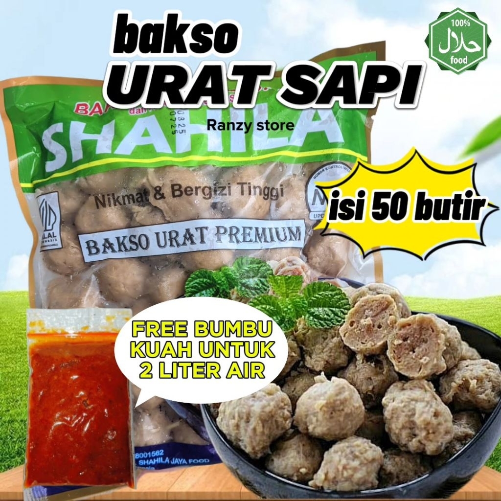 

bakso urat sapi isi 50 butir + bumbu kuah