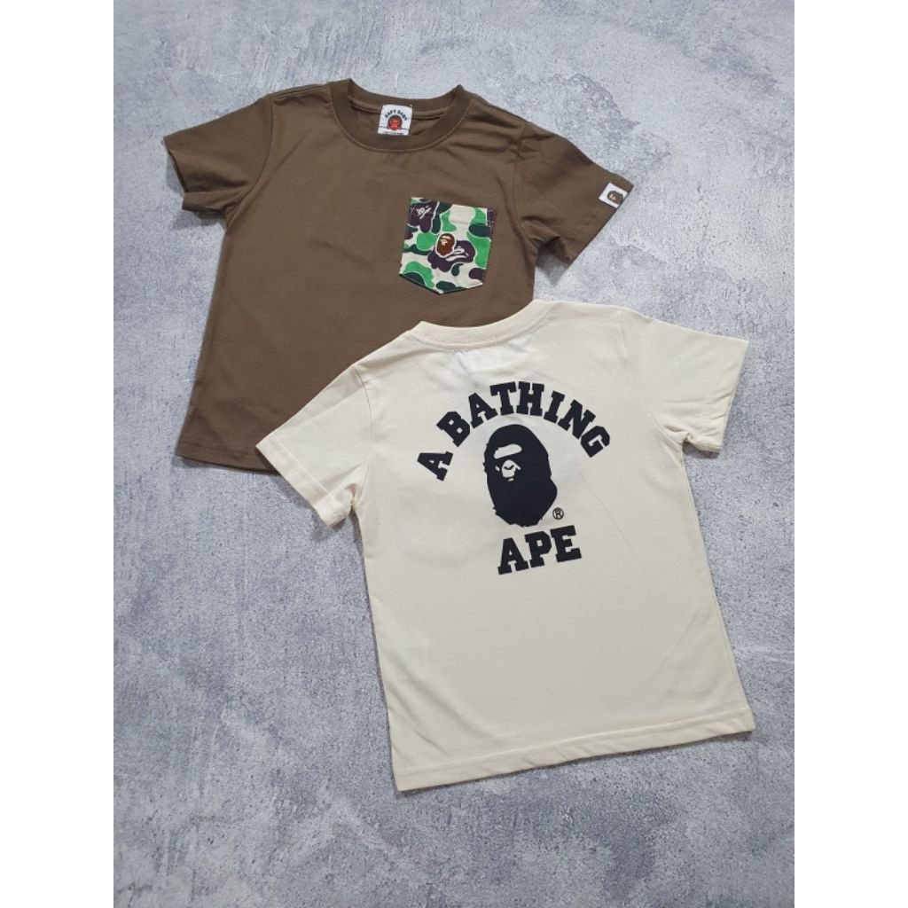 Kaos anak laki-laki kantong BAPE Bordir camo , PREMIUM QUALITY 