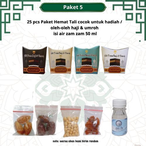 

paketan hemat almond tali 25 pcs untuk oleh oleh haji dan umroh (isi air zamzam 50 ml)