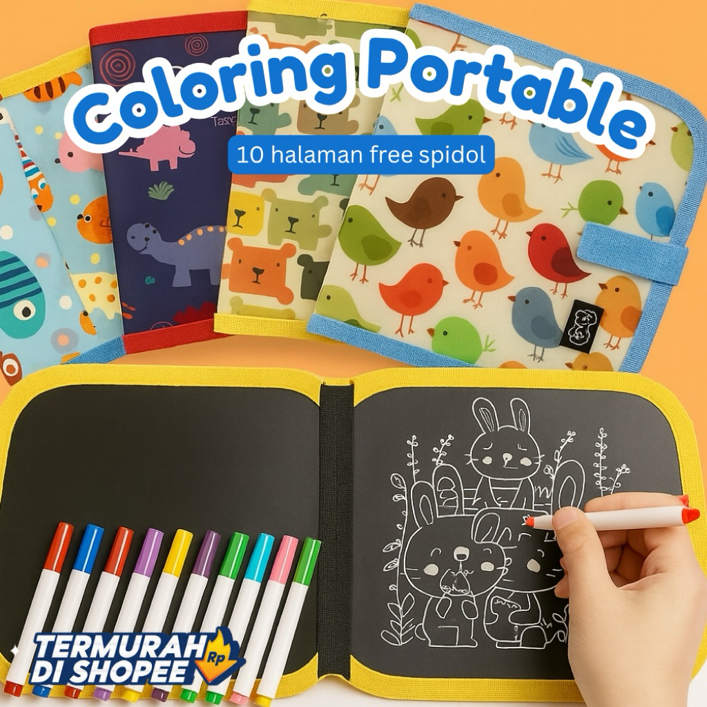 

[EFT] ￼BUKU GAMBAR PORTABLE 10hal Free Spidol Bisa Digunakan Berulang Portable Drawing Book