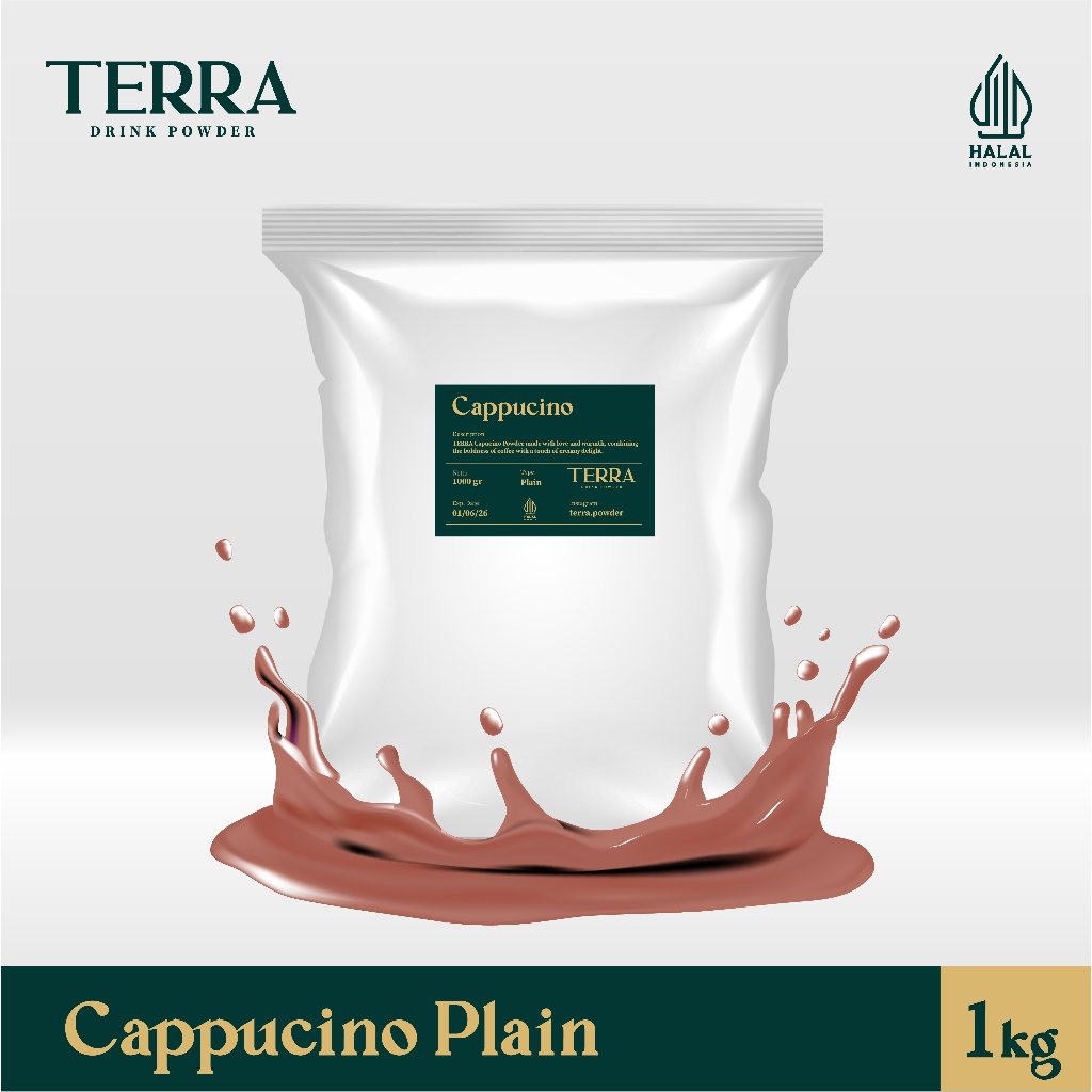 

TERRA Cappucino Plain Powder 1 Kg - Bubuk Minuman Rasa Cappuccino Tanpa Gula 1000 gr