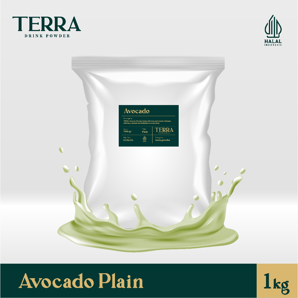 

TERRA Avocado Plain Powder 1 Kg - Bubuk Minuman Rasa Buah Alpukat Tanpa Gula 1000 gr
