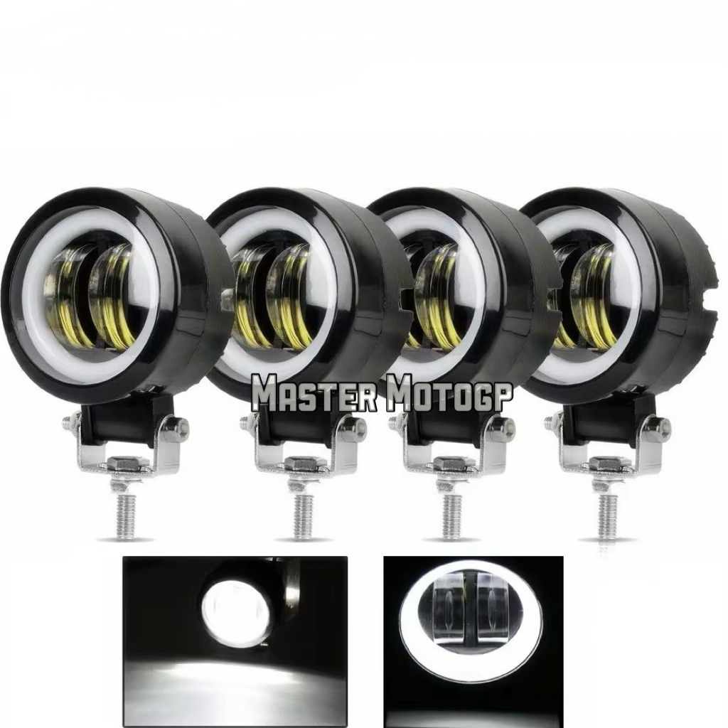 Lampu tembak 2 lensa Laser 3 inch 20watt 12V waterproff angle eyes Led Bar 6500k lampu sorot lampu k