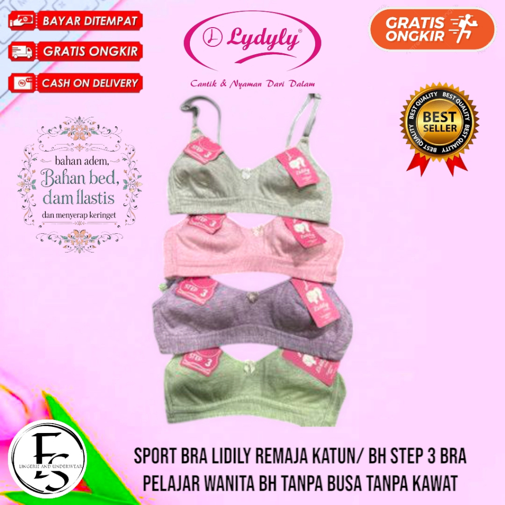 SPORT BRA LIDILY REMAJA KATUN/ BH STEP 3 BRA PELAJAR WANITA BH TANPA BUSA TANPA KAWAT