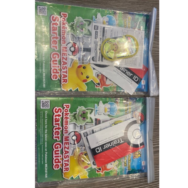 Pokemon Mezastar Promo mezatag Pikachu, trainer Id, Buku panduan, craft sheet