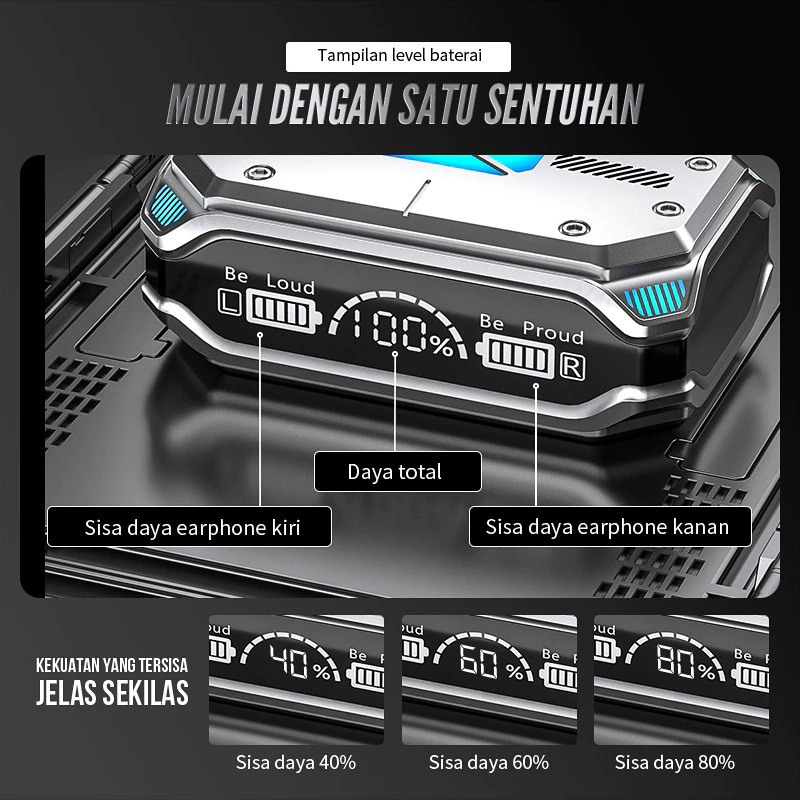 TNW M41 Headset Bluetooth Earbuds TWS Gaming Headphones Noise Cancelling Earphones with 5000mah Powe