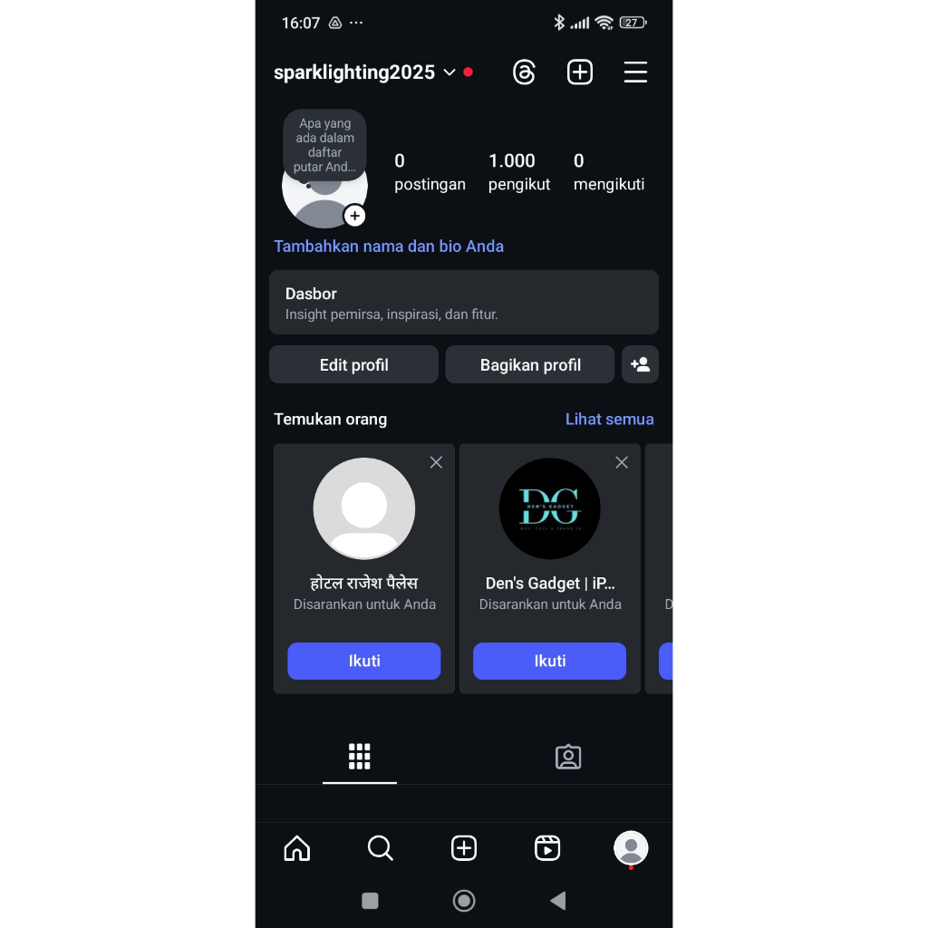 Akun Instagram 1000 Followers