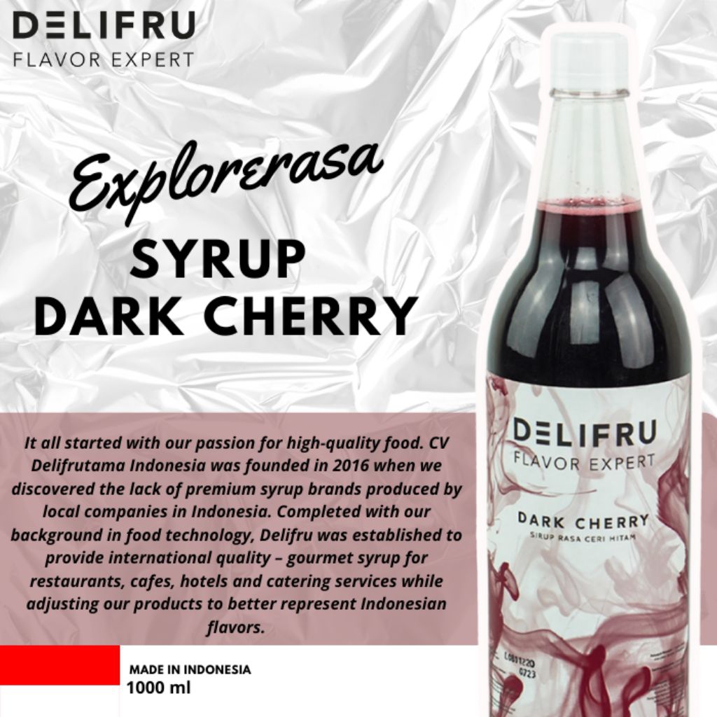 

Delifru syrup rasa dark cherry isi 1 liter
