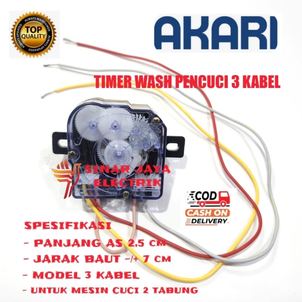 TIMER WASH MESIN CUCI AKARI 2 TABUNG 3 KABEL / TIMER MESIN CUCI AKARI
