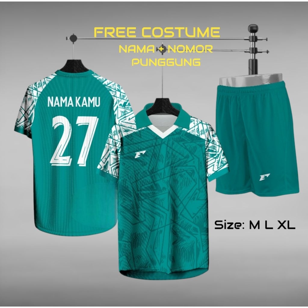 Costume Jersey Futsal Printing 1 set Baju Olahraga Sepakbola Futsal Voli Baju Bola Murah
