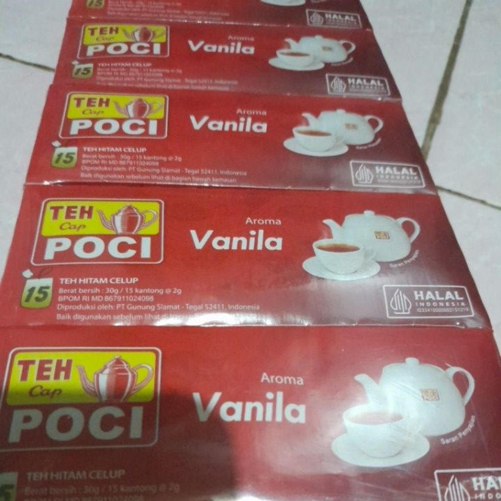 

5 KOTAK TEH CAP POCI AROMA VANILA