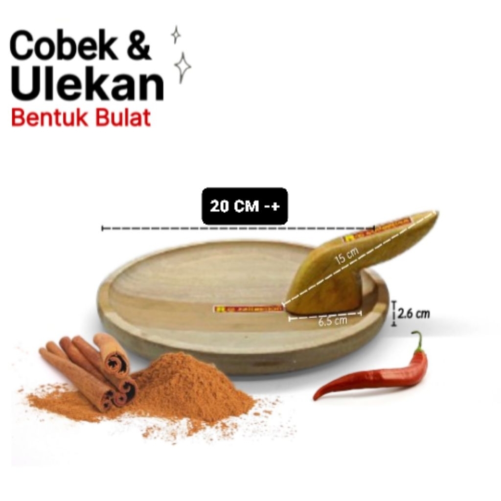 COBEK SET ULEKAN KAYU || COBEK & ULEKAN BULAT KAYU BERKUALITAS || LEMPER KAYU