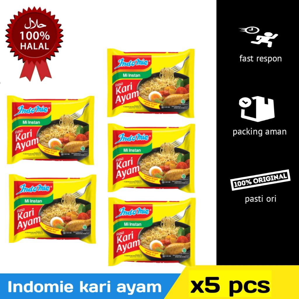 

PAKET hemat indomie kari ayam 5pcs