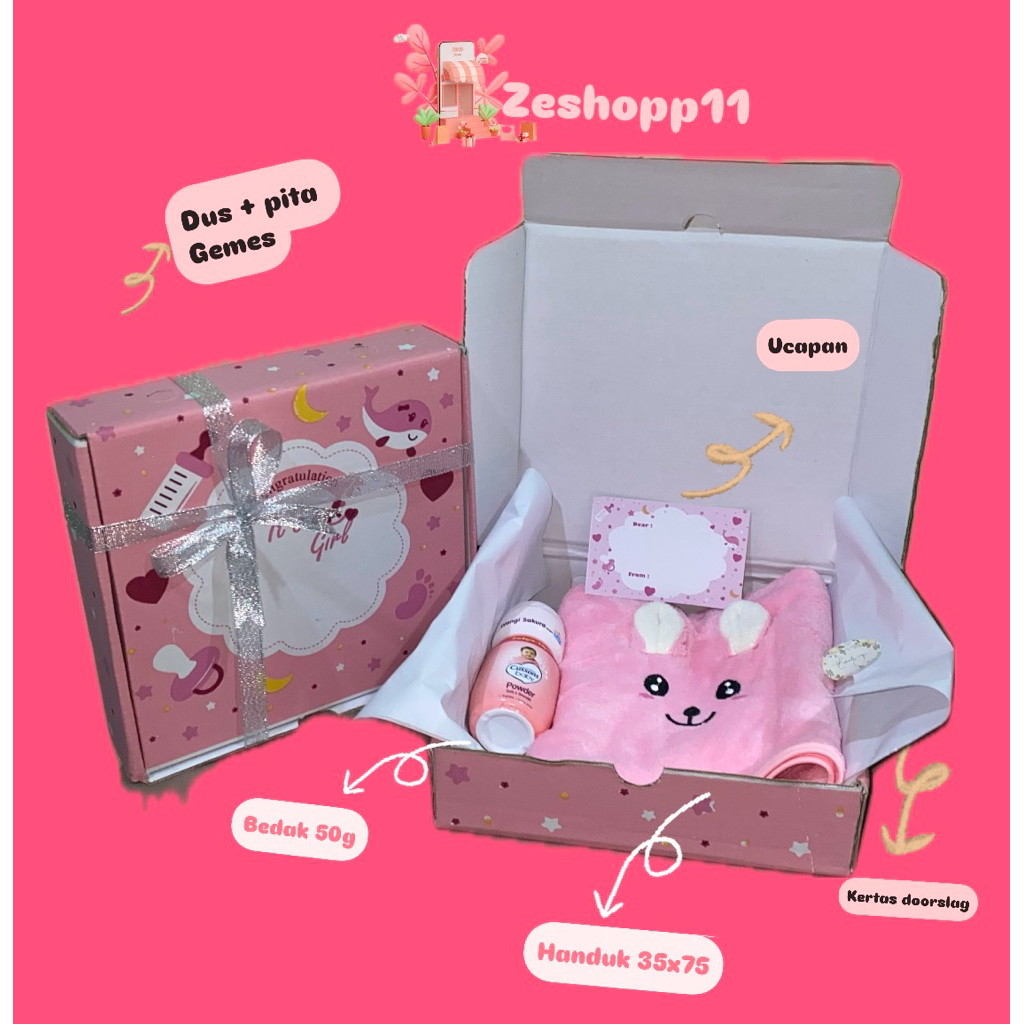 Hampers Bayi Handuk Kado bayi Hadiah bayi Lahiran Bayi Perempuan