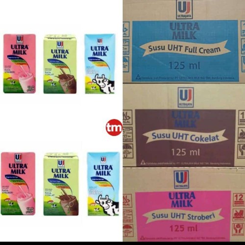 

1Dus - Ultra Milk Coklat Stroberi Fullcream 125 mL 40 Pcs