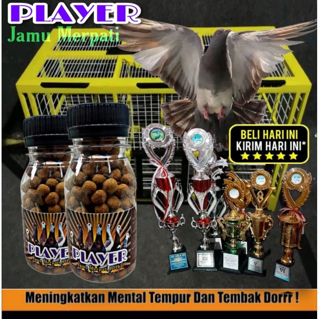 JAMU MERPATI PLAYER ISI 50 BUTIR untuk merpati kolong & balap pil super power losdor raja pukul bala