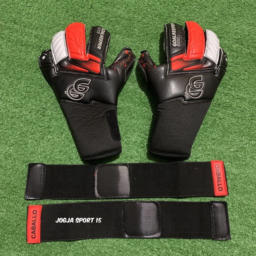 GOALKEEPERGOO CABALLO RED BLACK SARUNG TANGAN KIPER BY PGS PRO KAOS TANGAN KIPER DEWASA DAN ANAK