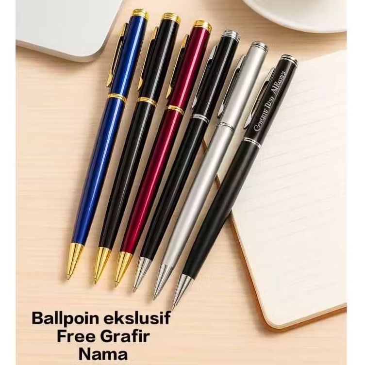 

Pulpen Metal Paku Medium ballpoint FREE COSTUM CETAK NAMA