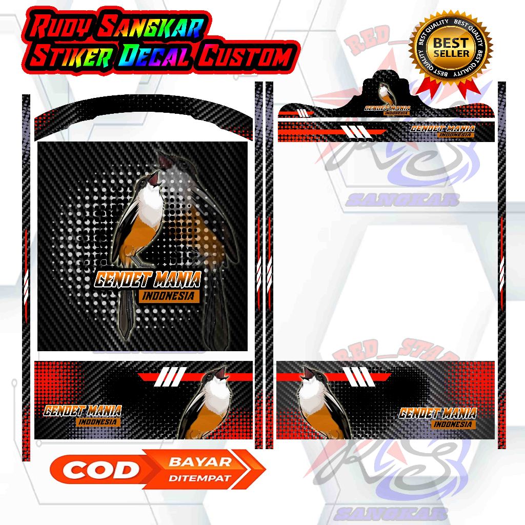 STIKER DECAL CENDET MANIA UNTUK SANGKAR KHOSAN CENDET